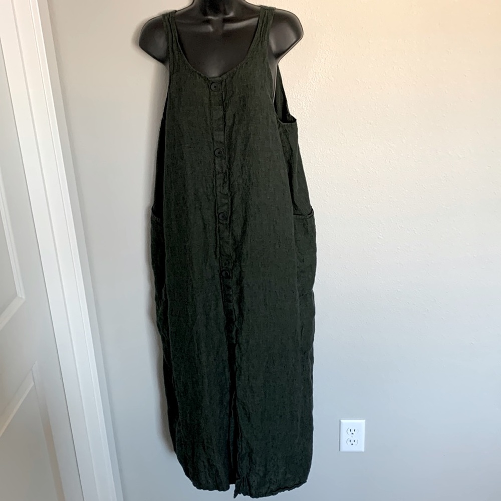 Flax Forest Green Maxi Dress